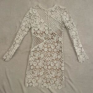 SelfieWhite Floral Lace Dress